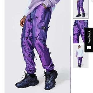BooHoo iridescent Toggle Cargo Pants